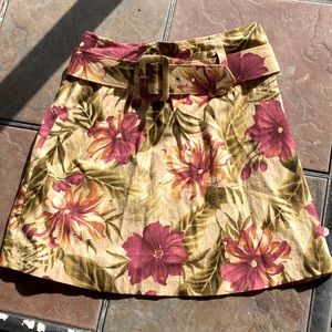 Floral Linen Skirt